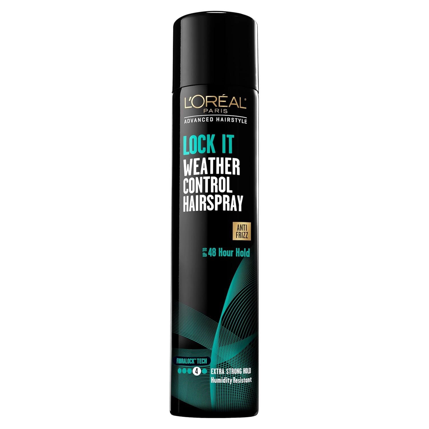 L’Oreal Paris LOCK IT Weather Control Hairspray, 48-Hour Extra Strong Hold Formula with Humidity Resistant Frizz Control, Lightweight Finishing Spray for All Hair Types, 8.25 oz