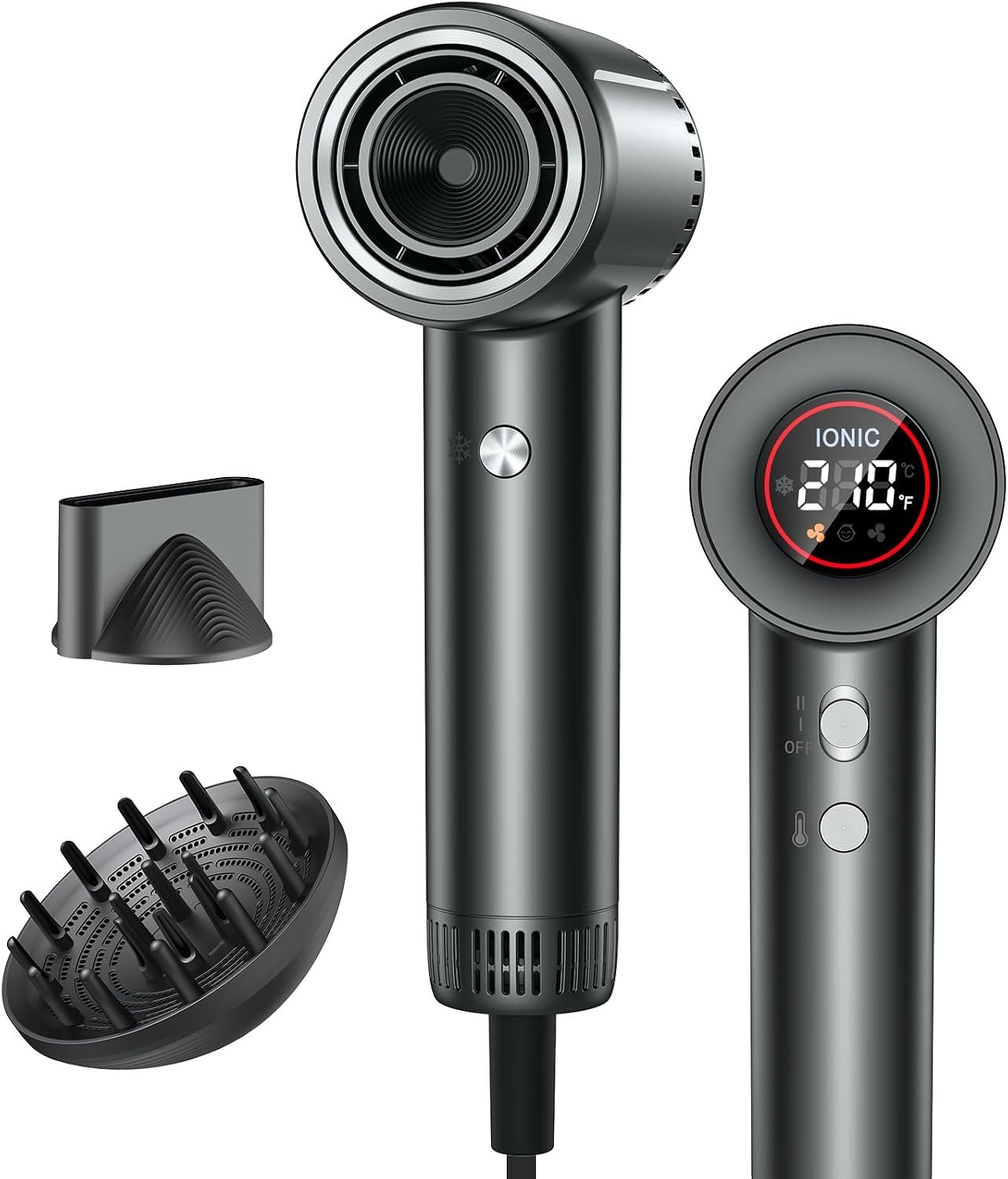 Hair Dryer, Professional Ionic Hair Dryer for Fast Drying, High Speed Hair Blow Dryer with Diffuser for Home Salon Travel, Constant Temperature Hair Care Without Hair Damage