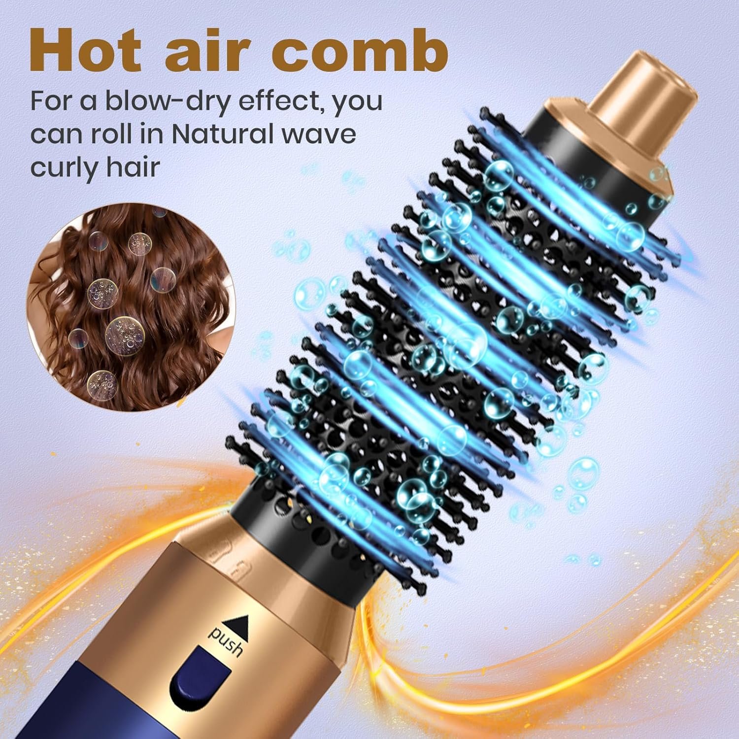 Hair Dryer Brush 5 in 1, Negative Ion Blow Dryer Brush Set – 110,000 RPM High-Speed Hot Air Brush Air Styler Curling Wrap Air Curler,Curling Iron Hair Styling Tools for Straight Curl Drying Smoothing
