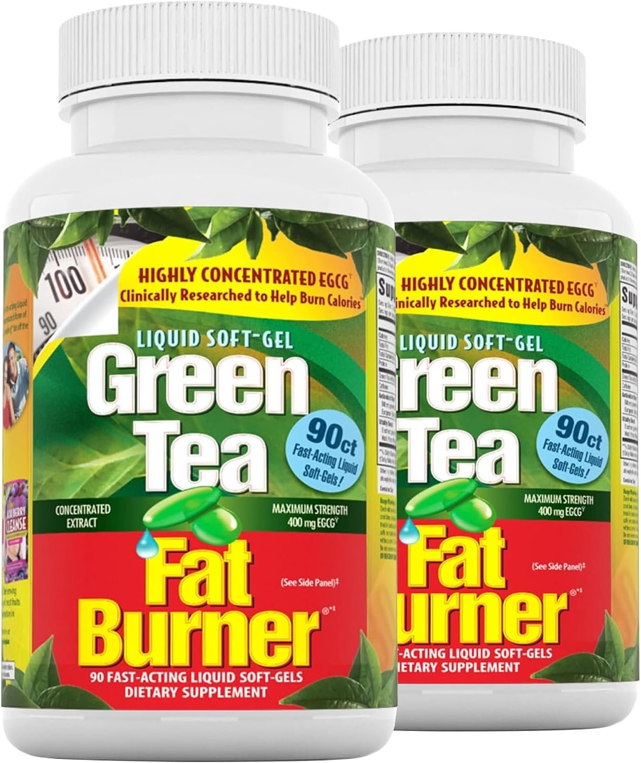 Applied Nutrition Green Tea Fat Burner Weight Loss 90 Softgels Pack of 2 | Supports Weight Management for Women and Men | Metabolism Support | 2 X 90 Liquid Soft-Gels