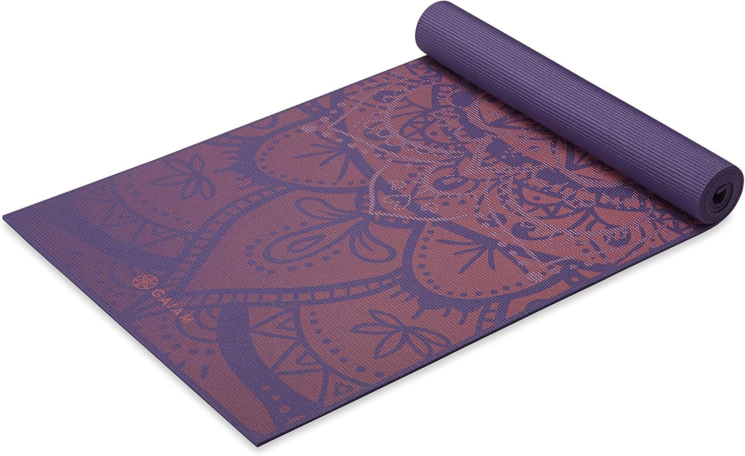 Gaiam Premium Yoga Mat, 6mm Thick Print Mat | Premium 6mm thick cushioning for joint support. Non-slip print design for yoga, Pilates & floor workouts.