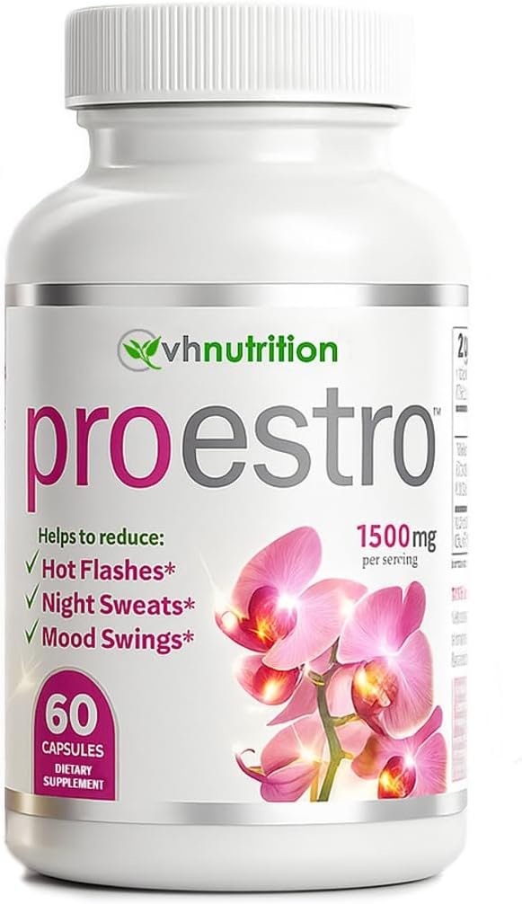 VH Nutrition PROESTRO | Estrogen Support* Supplement for Women | Extra Strength Hormone Balance* for Her | 60 Capsules in Easy to Swallow Pills