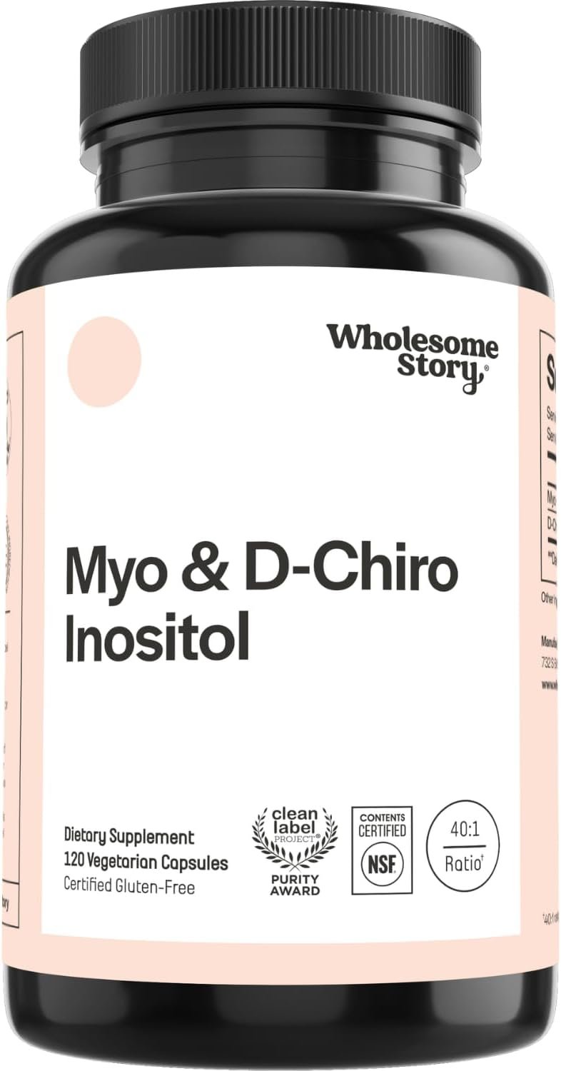 Wholesome Story Myo-Inositol & D-Chiro Inositol Supplement for Women | Fertility Supplements for Hormonal Balance & Ovarian Health Support | Myoinositol | Ideal 40:1 Ratio | 30 Servings