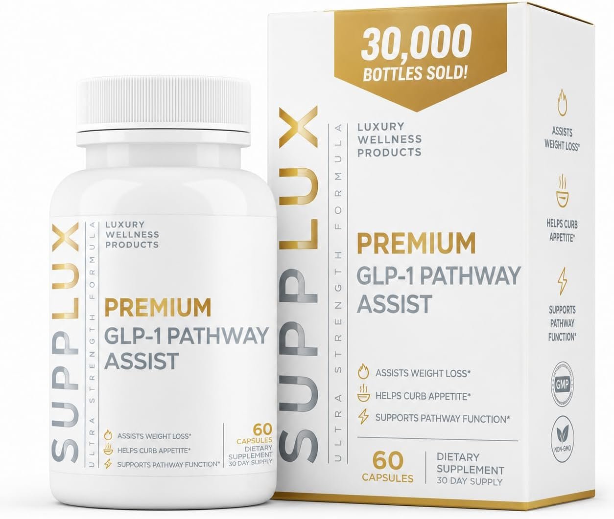 PREMIUM GLP-1 Weight Loss Support – Assists Metabolic Pathways Linked to GLP-1 Signaling – Promotes Weight Loss for Women & Men, Helps Appetite Control & Promotes Energy – 3rd Party Tested – 60 Pills