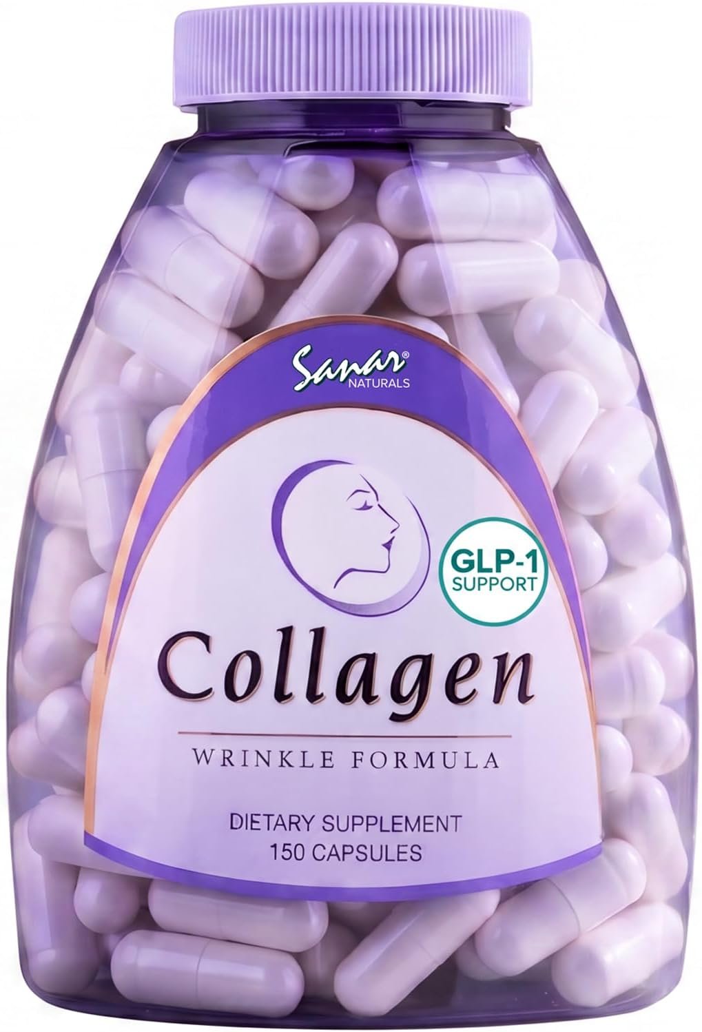 Sanar Naturals Collagen Peptides Pills for Hair, Skin & Nails | Type I & III, Hydrolyzed, Vitamin C, Vitamin E, Rose Hips, Joint Support, 150 Capsules