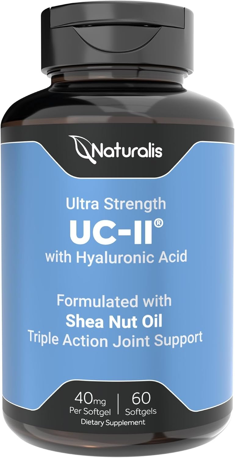 Naturalis UC-II 40 mg 60 Softgels | Joint Health, Mobility & Flexibility* | Bio-Enhanced Undenatured Type II Collagen, formulated with Hyaluronic Acid and Shea Nut Oil for comprehensive joint support.