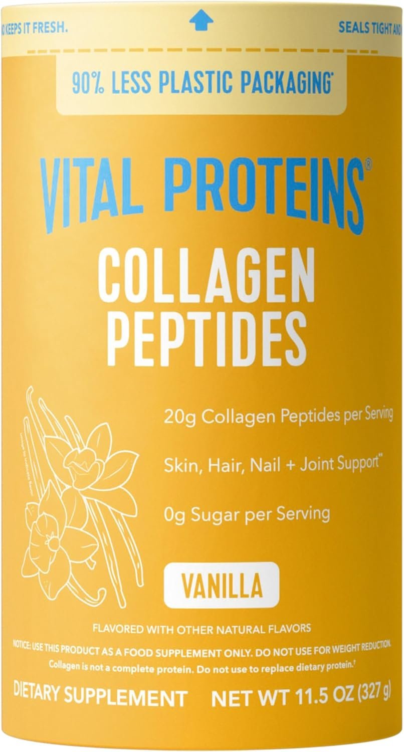 Vital Proteins Collagen Peptides Powder Vanilla, 11.5oz | Collagen Peptides for Women, Supports Hair Skin & Nails, Bones & Joints, Vanilla Flavor, 14 Servings