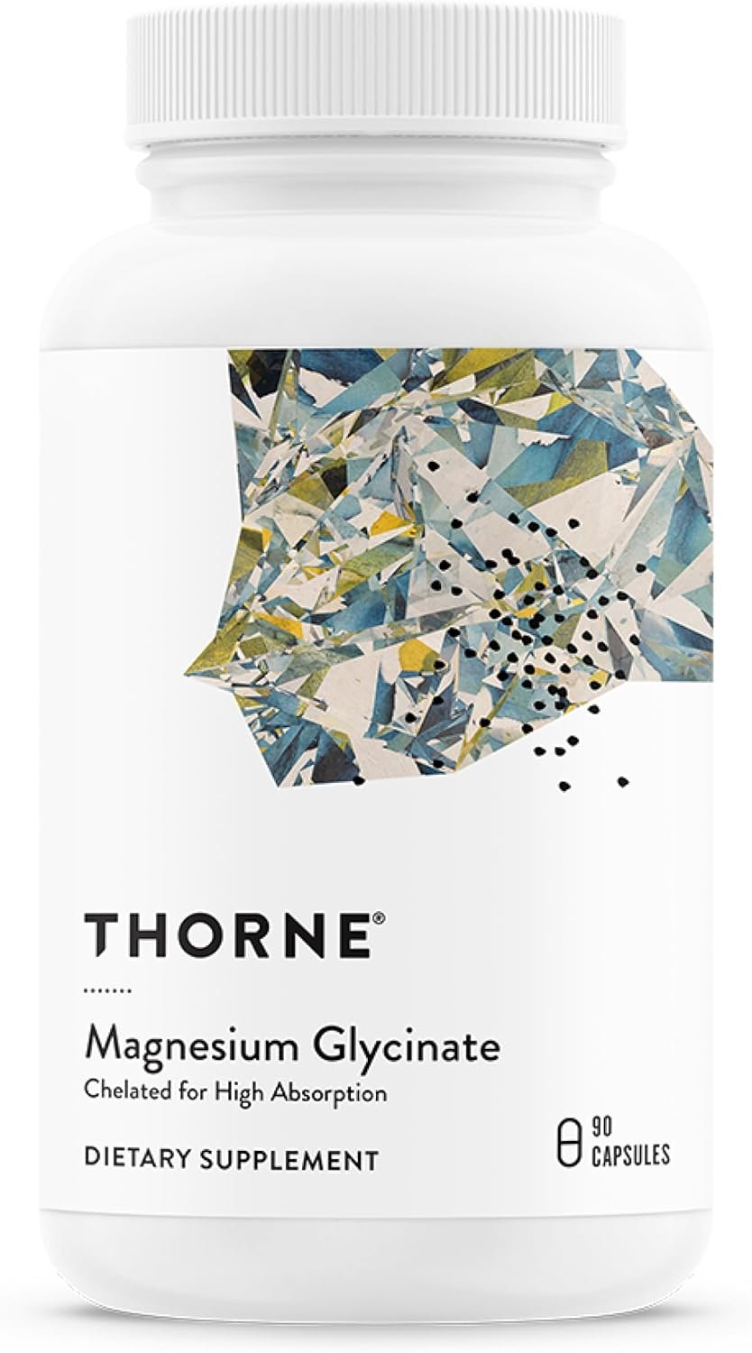 THORNE Magnesium Glycinate, Chelated Magnesium Supplement, 90 Capsules | Supports Restful Sleep, Muscle Relaxation, Stress Management, Heart Health & Metabolism*, NSF Contents Certified