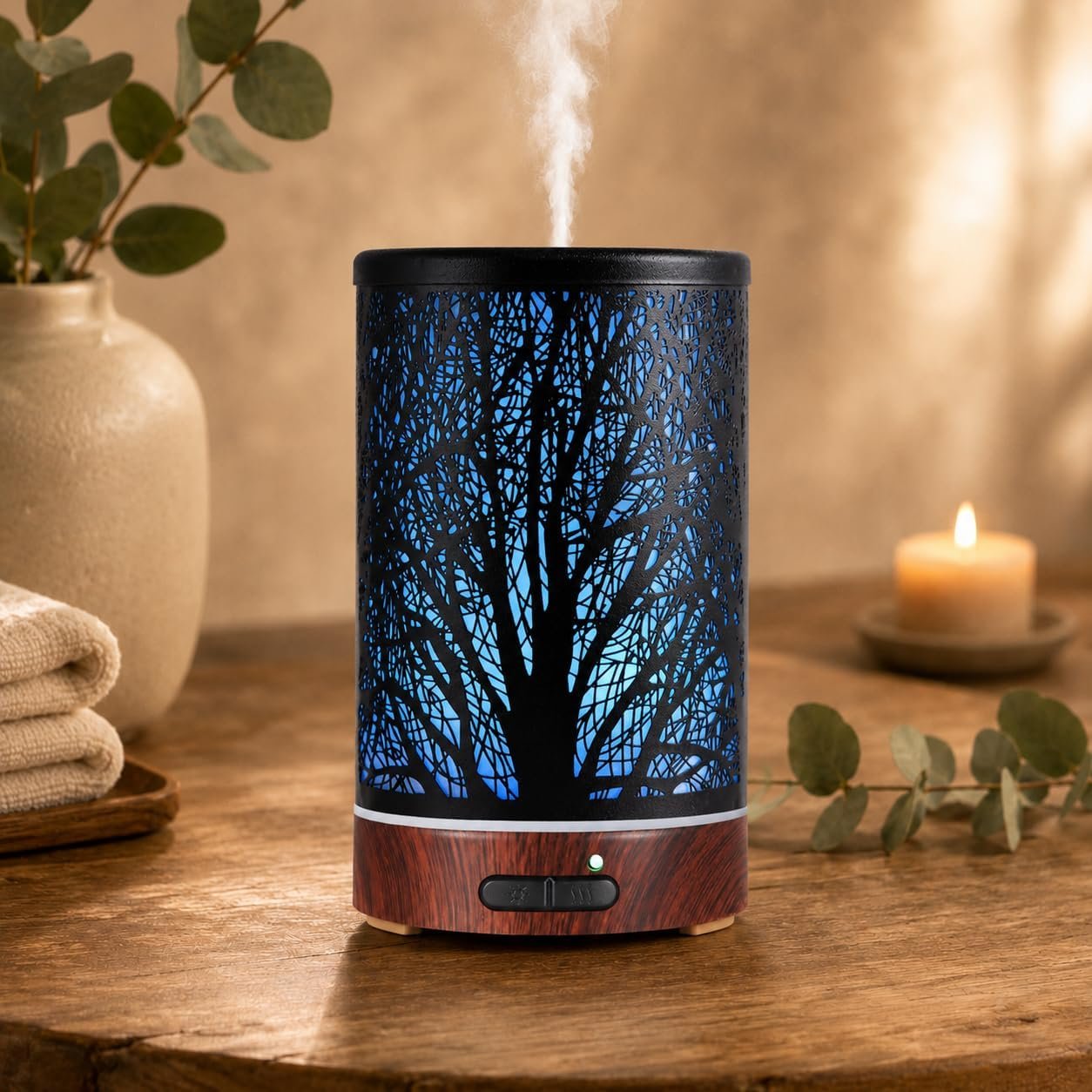 Tree Essential Oils Diffuser for Home 150ML Aromatherapy Diffuser | Birthday Gifts for Women mom,Metal Cool Mist Humidifier with 7 Colors Lights Waterless Auto Off Air Diffusers
