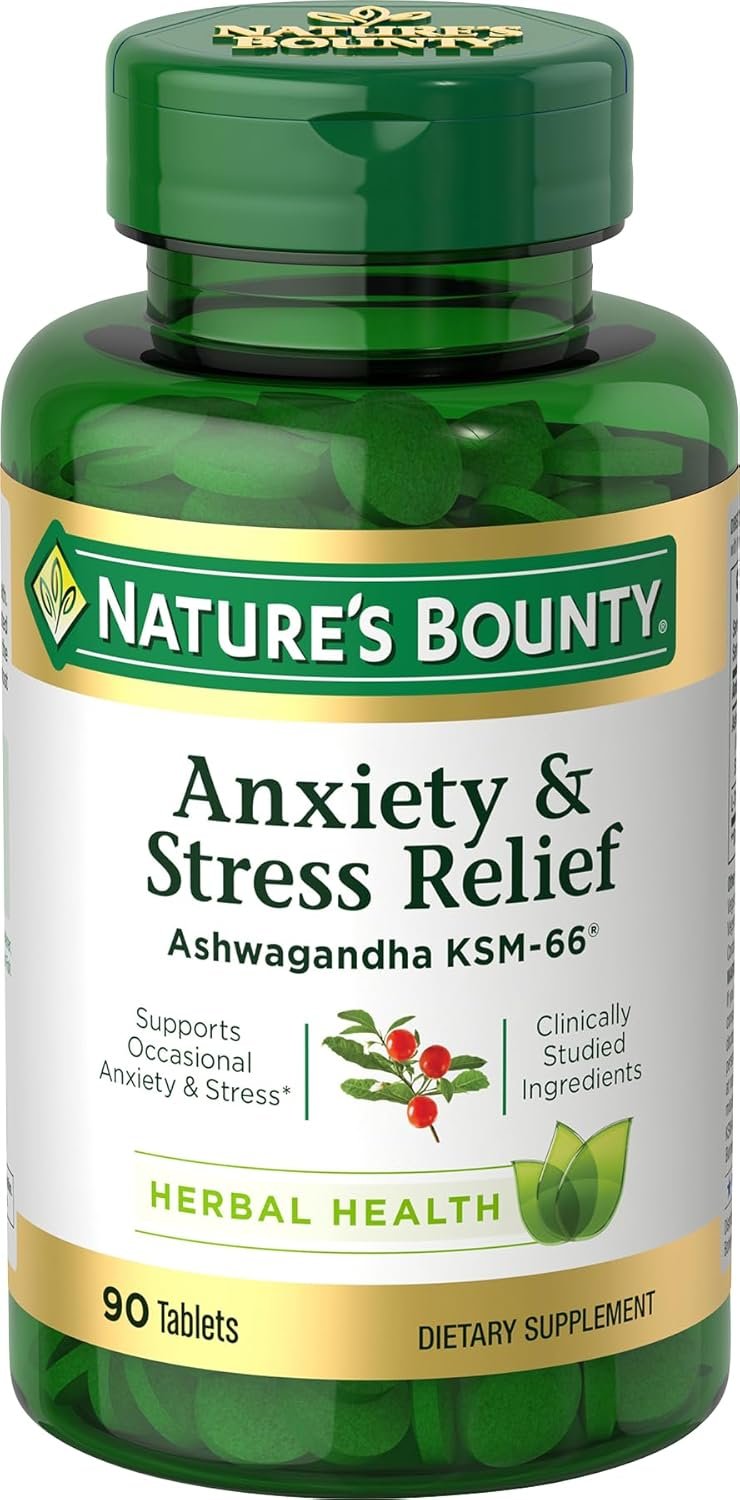 Nature’s Bounty Stress Relief, Ashwagandha KSM-66, 90 Count