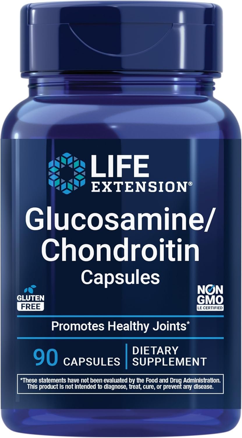 Life Extension Glucosamine/Chondroitin Capsules for Healthy Joints and Cartilage, Non-GMO, Gluten-Free, 90 Capsules