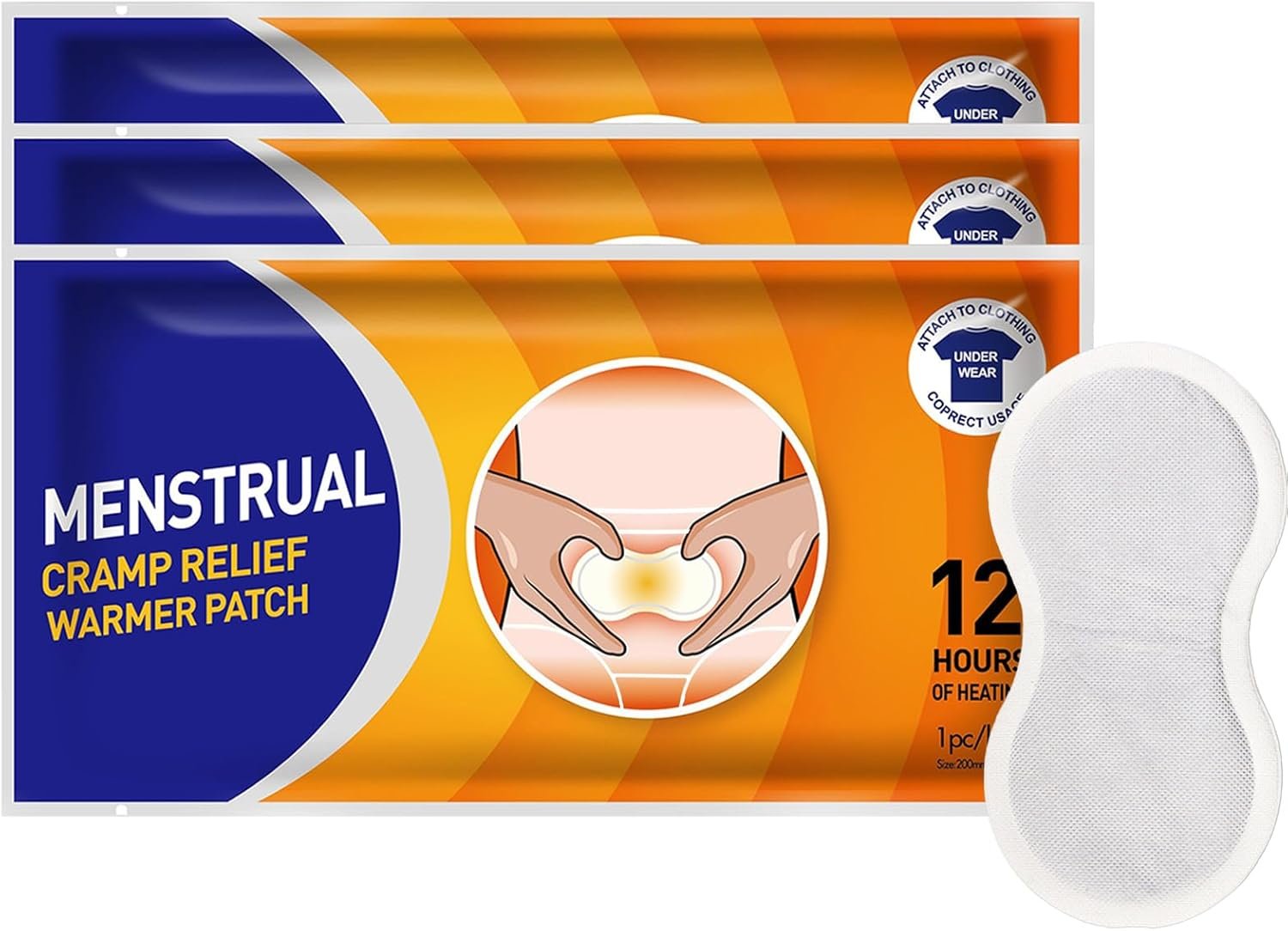 3 Count Heat Patches for Menstrual Cramps – Up to 10 Hours of Heat