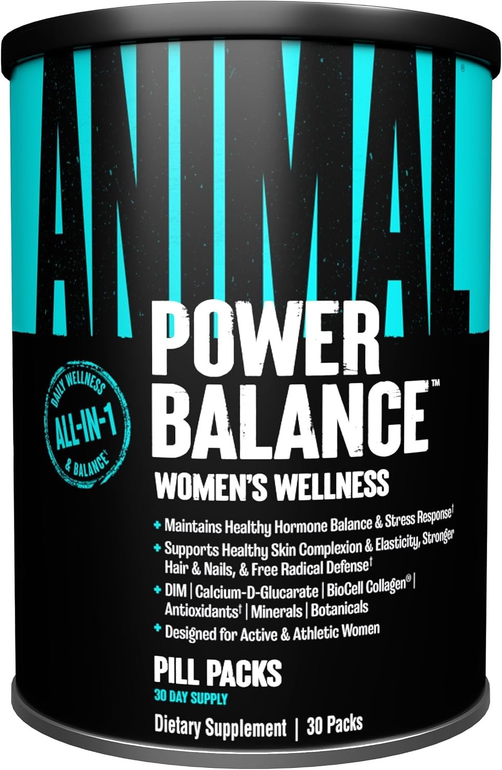 Animal Power Balance – Women’s Alpha F Comprehensive Formula – Supports Hormonal Balance, Complexion, Hair, Nails, Mood and Stress, Intestinal Health, & Bone and Joint Health – 30 Packs