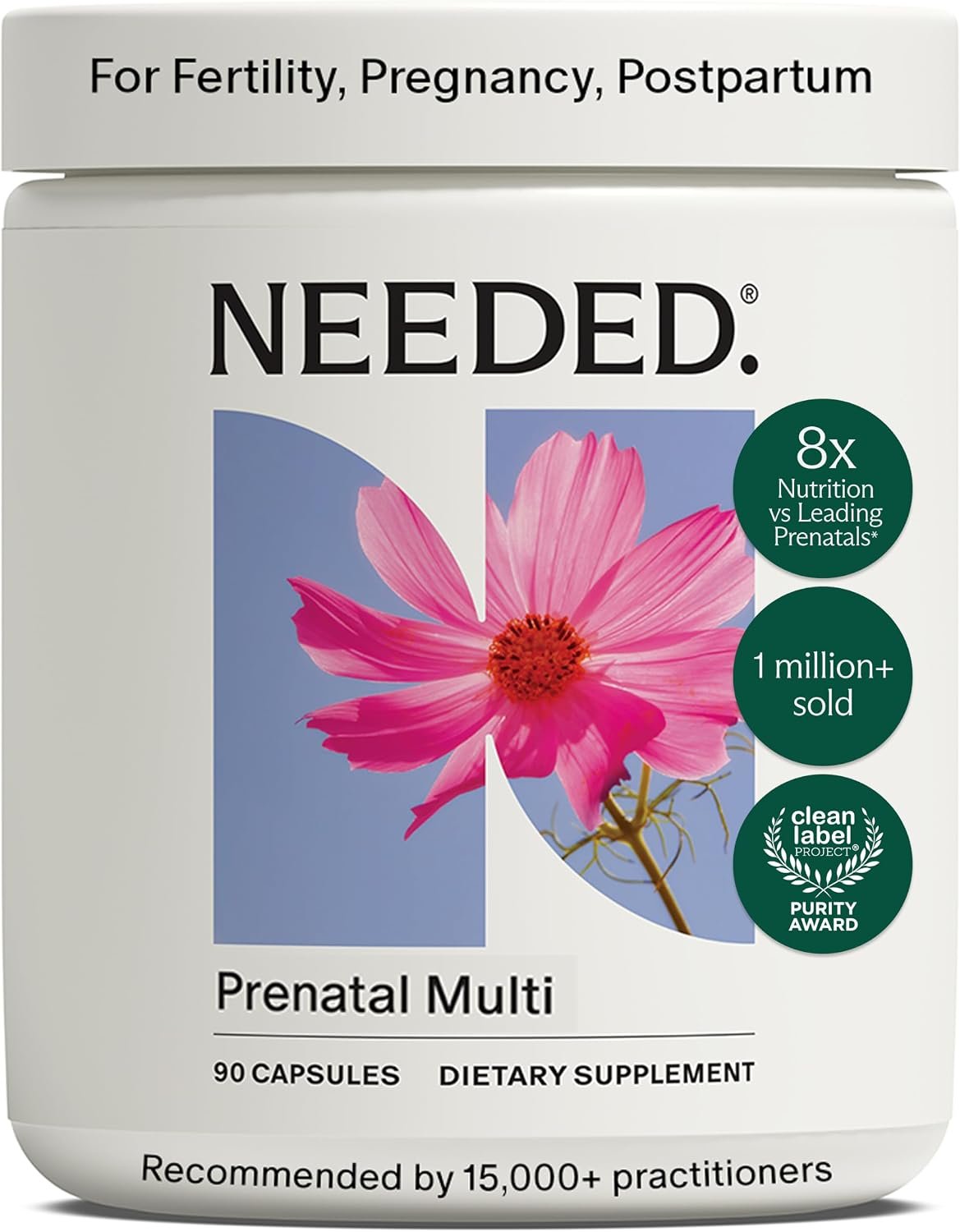 Needed. Multivitamin for Prenatal, Prenatal Multi Capsule, 30-Day Supply | Pregnancy, Breastfeeding, Postpartum, Expertly-Formulated & Third-Party Tested