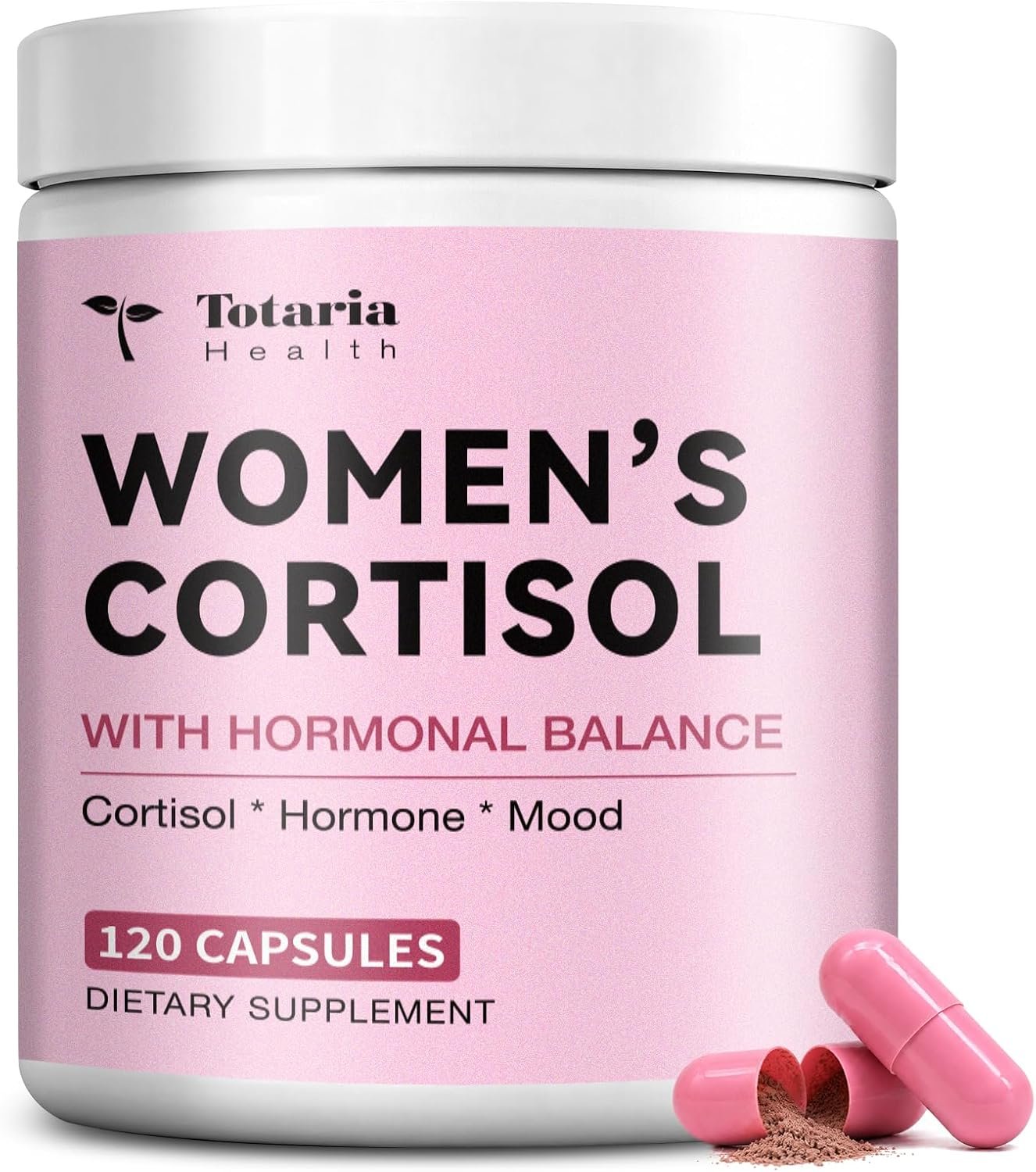 Totaria Women’s Cortisol with Hormonal Balance | Stress Relief – Ashwagandha, L-Theanine, Magnesium, Myo-Inositol, Mood, Focus & Sleep Support, PMS* 120 Ct.
