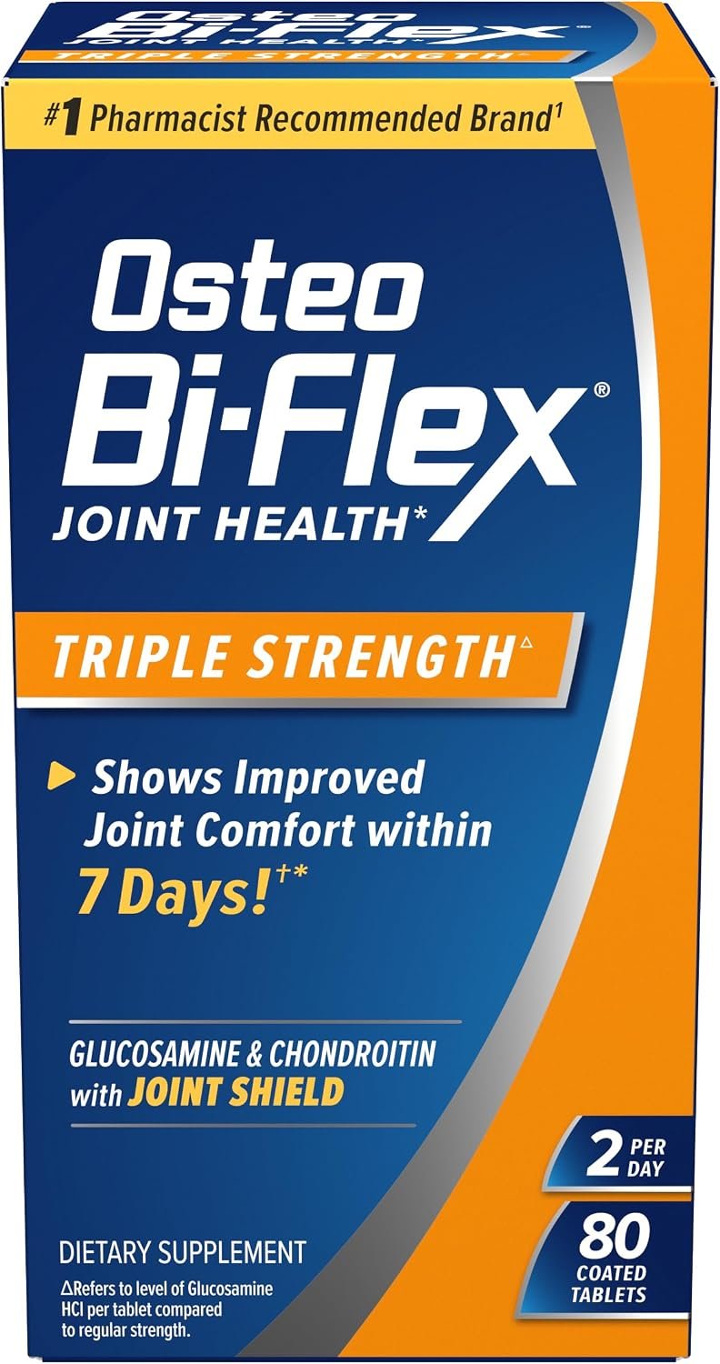 Osteo Bi-Flex Triple Strength Glucosamine Chondroitin Supplement | Improve Joint Function, Strength, Flexibility, Mobility 80 Coated Tablets