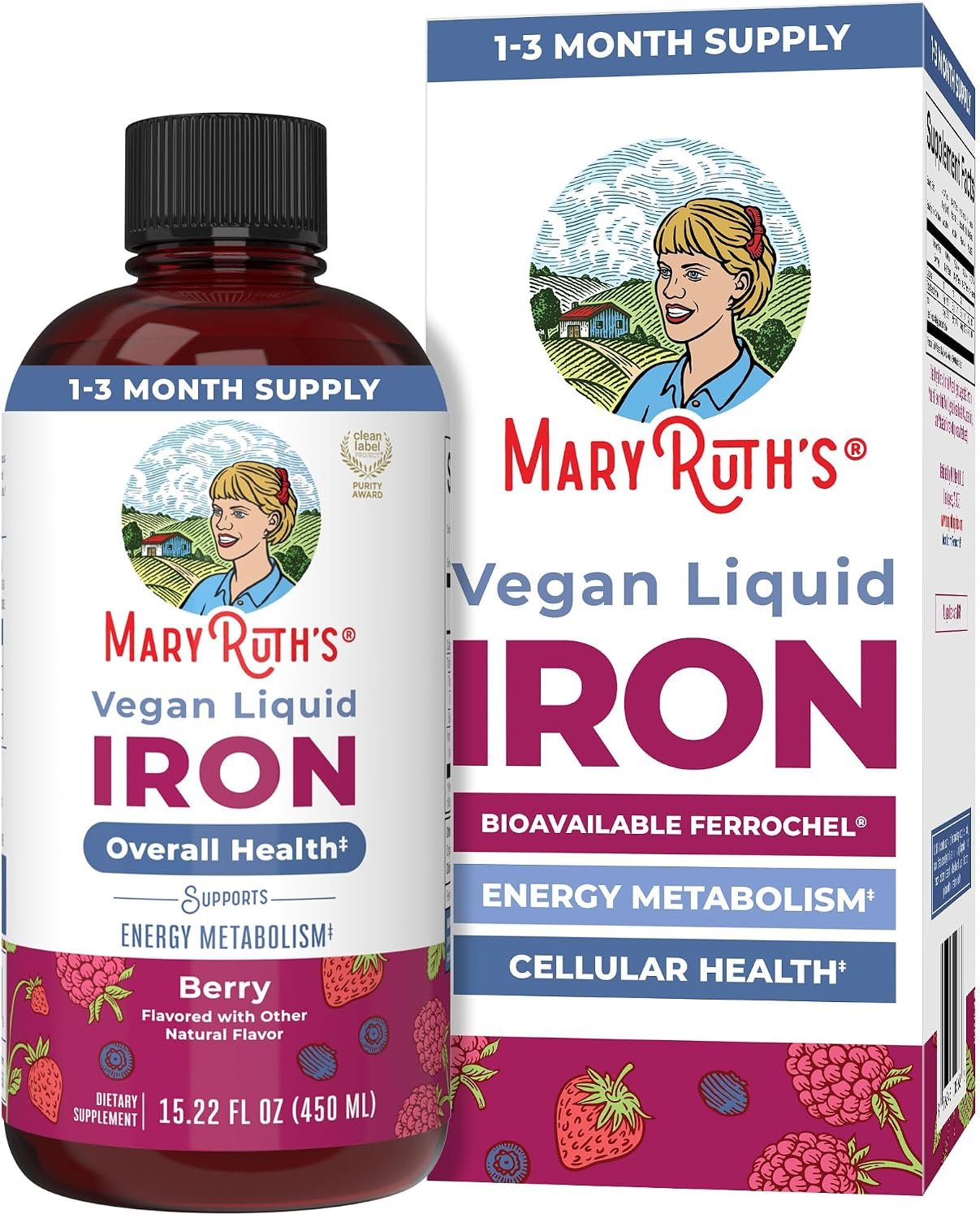 MaryRuth’s Liquid Iron Supplement for Women Men & Kids, 15.22 Fl Oz, Vegan | Red Blood Cell Formation, Oxygen Support, Energy Metabolism, Ages 4 & Up, Sugar Free