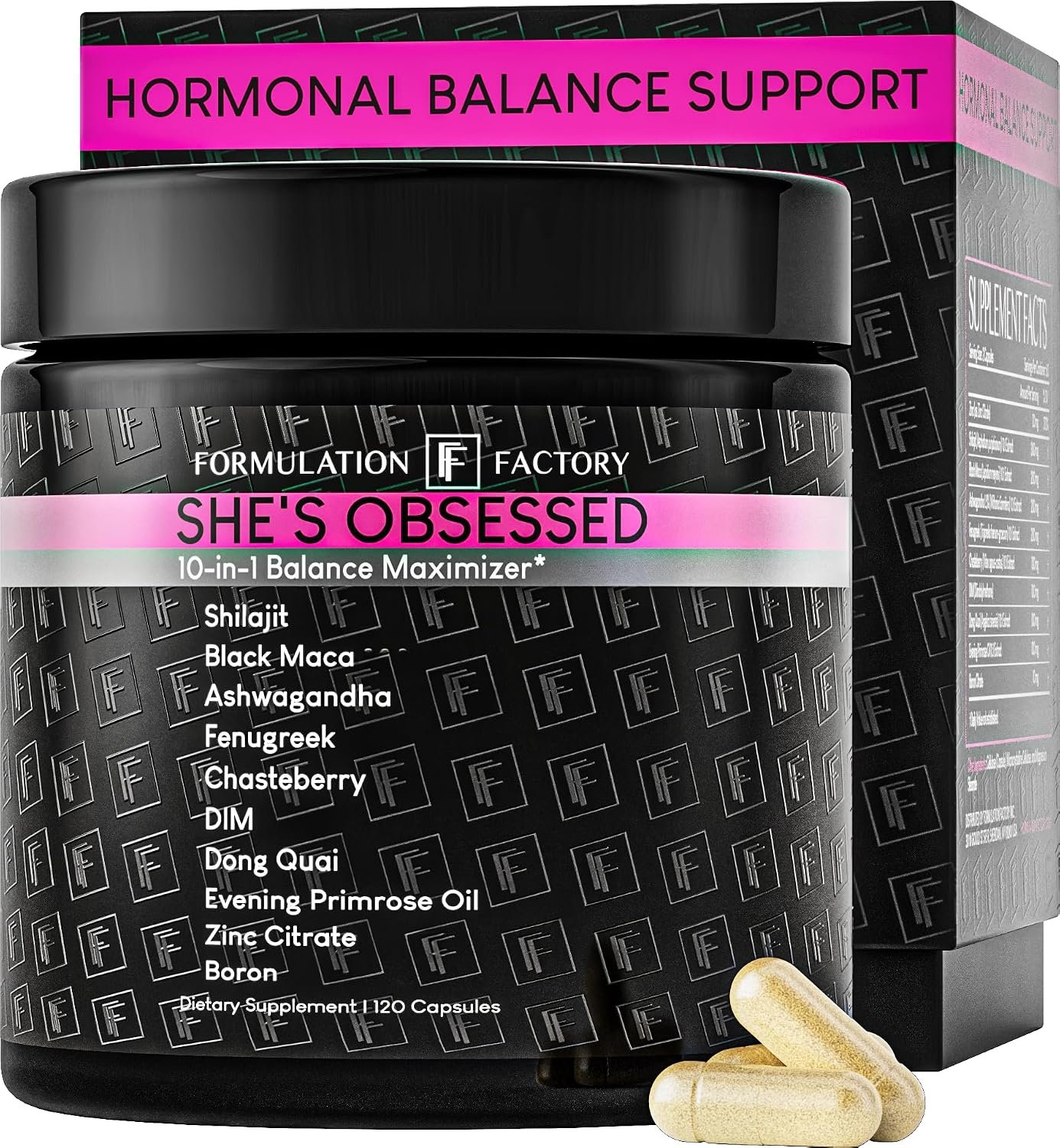 Hormone Balance for Women – She’s Obsessed Vitality Complex with Maca Root & Ashwagandha – Libido & Mood Support – 120 Capsules, 2 Month Supply